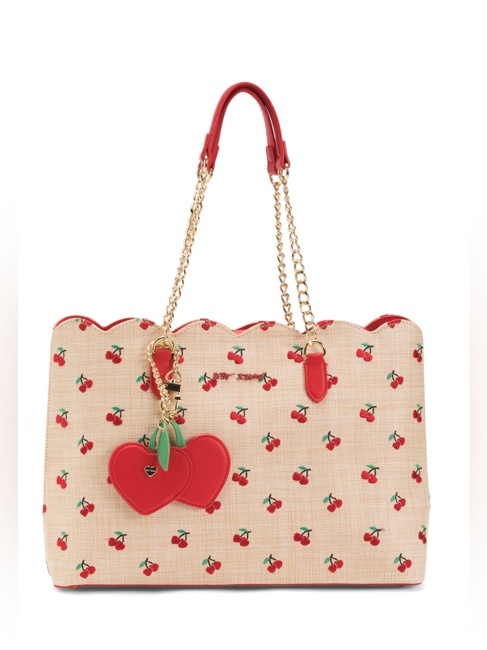 🩶BETSEY JOHNSON CHERRY STRAW TOTE - NWT🩶